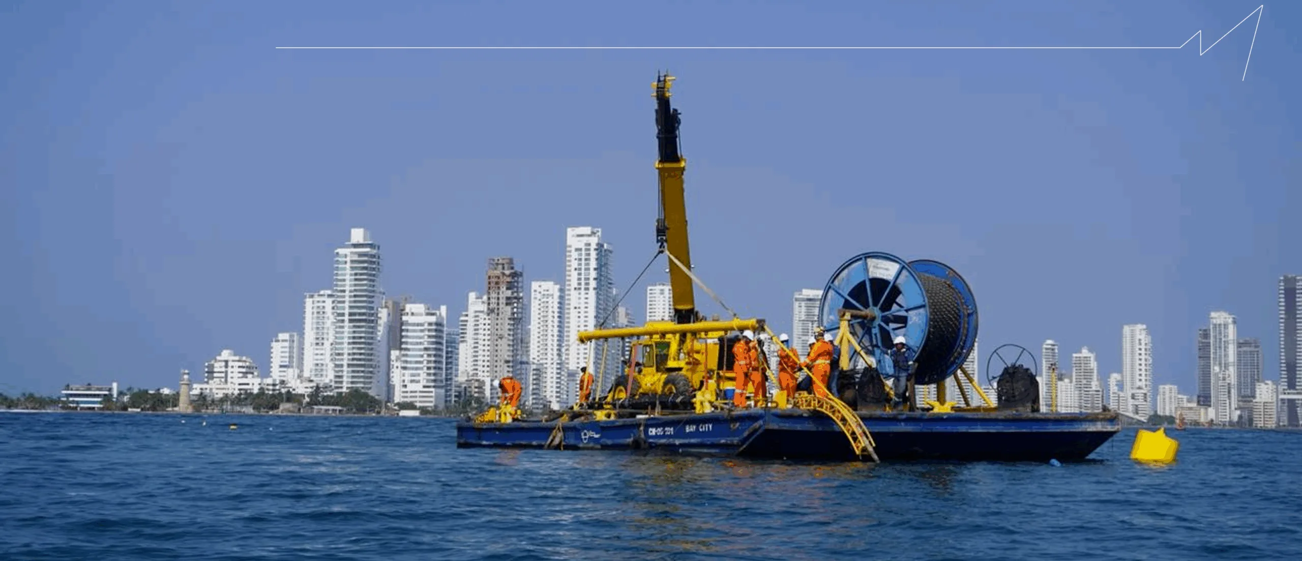 Tendido de cable submarino de alta tensión en Cartagena